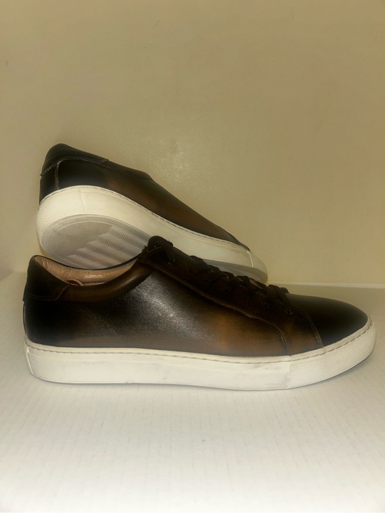 Suitsupply Other - Suitsupply Brown Leather Low-Top Sneakers with White Soles